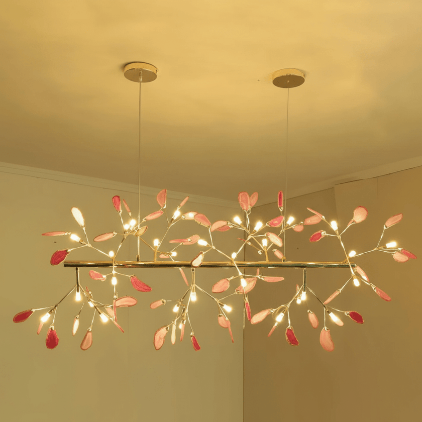Agate Slice & Brass Chandelier