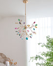 Agate Slice & Brass Chandelier
