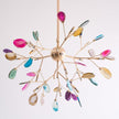 Agate Slice & Brass Chandelier