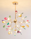 Agate Slice & Brass Chandelier