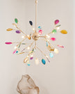 Agate Slice & Brass Chandelier