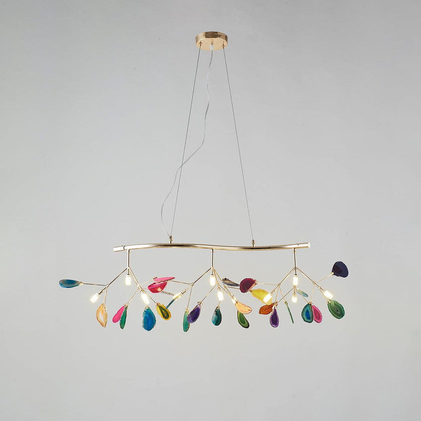 Agate Slice & Brass Chandelier