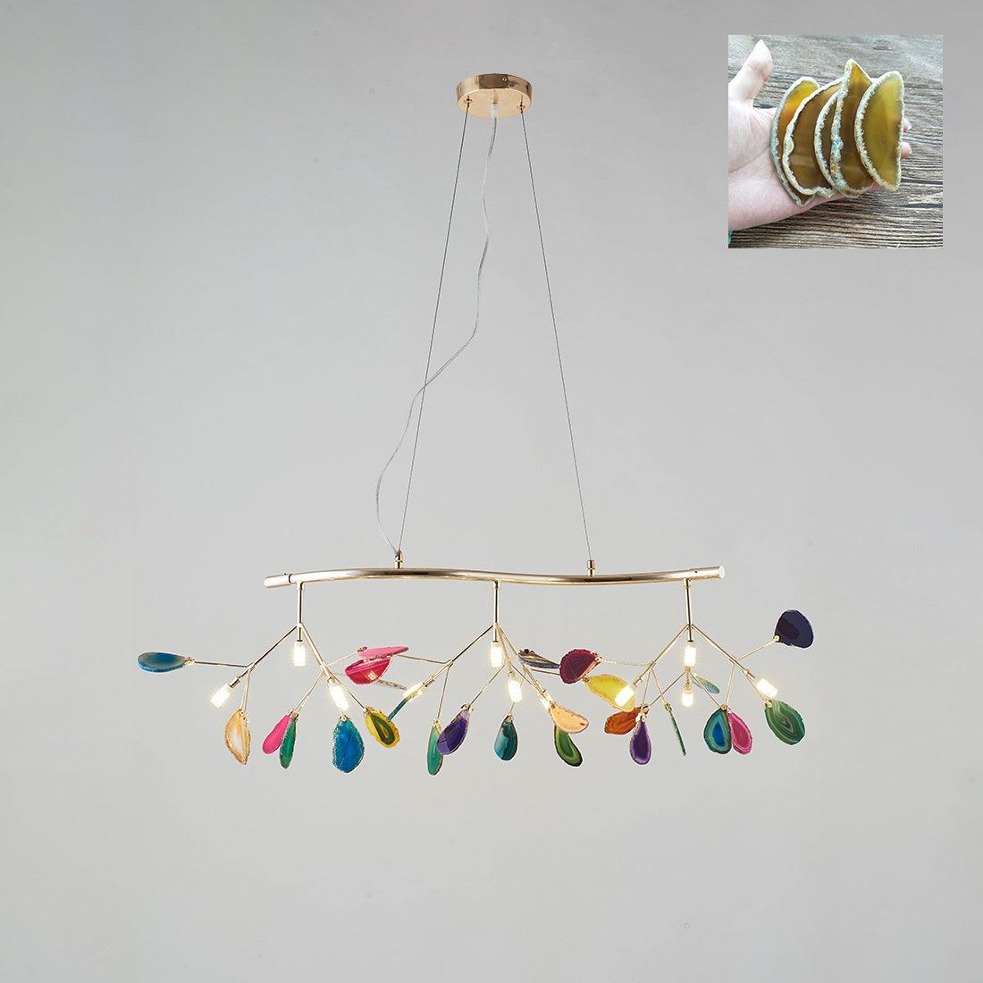 Agate Slice & Brass Chandelier