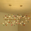 Agate Slice & Brass Chandelier
