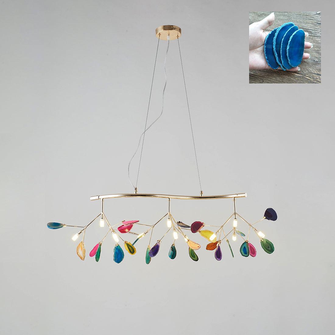 Agate Slice & Brass Chandelier