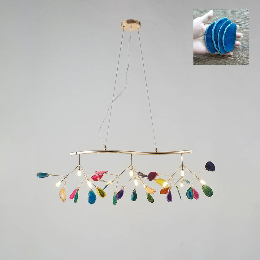 Agate Slice & Brass Chandelier