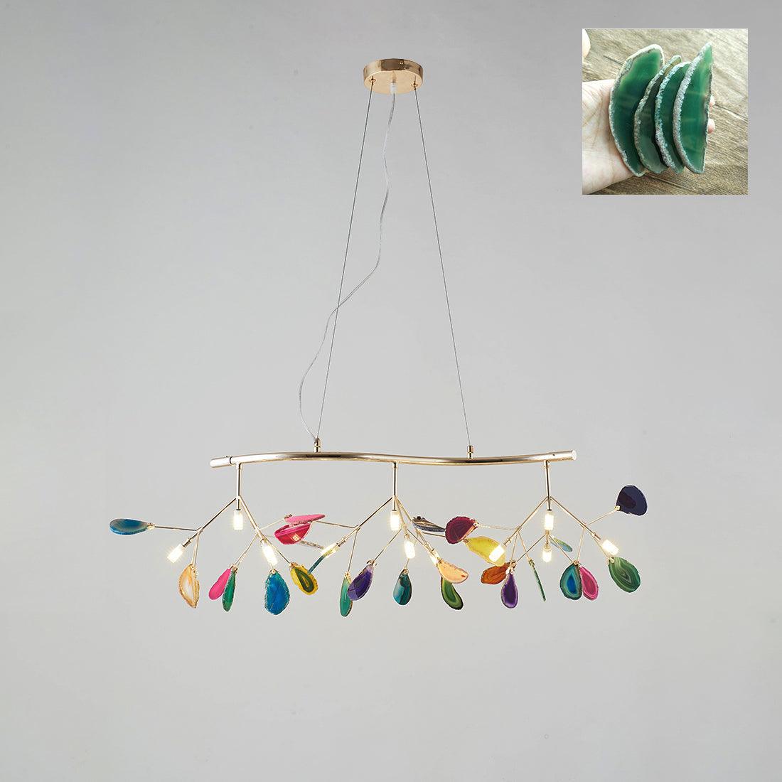 Agate Slice & Brass Chandelier