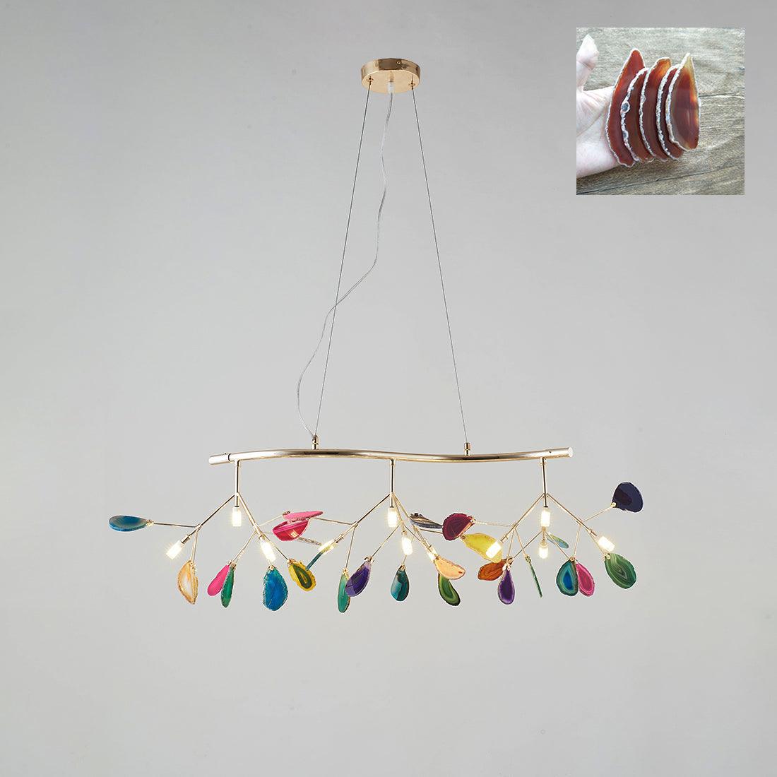 Agate Slice & Brass Chandelier