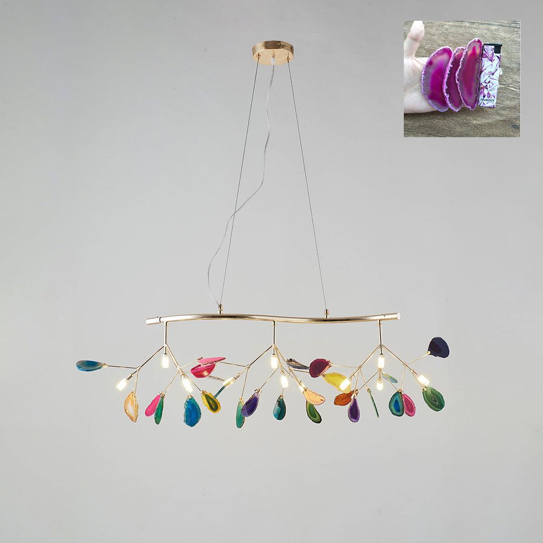 Agate Slice & Brass Chandelier