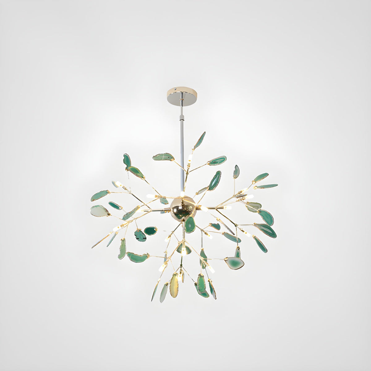 Agate Slice & Brass Chandelier