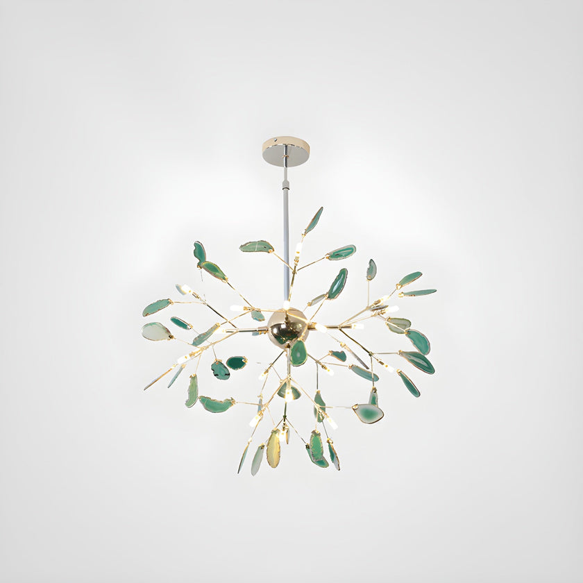 Agate Slice & Brass Chandelier