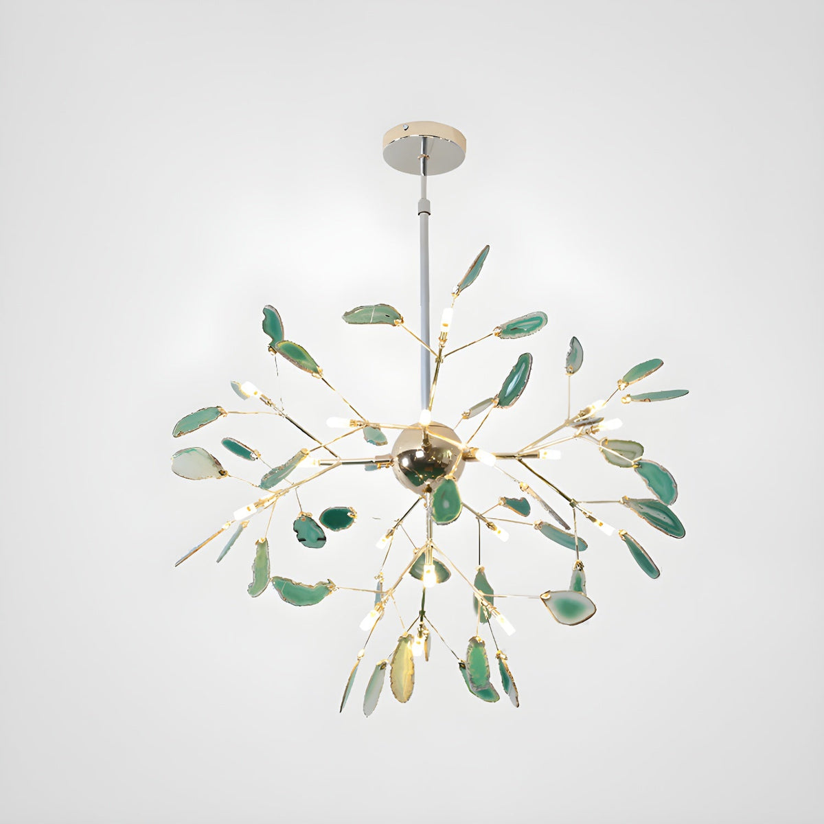 Agate Slice & Brass Chandelier