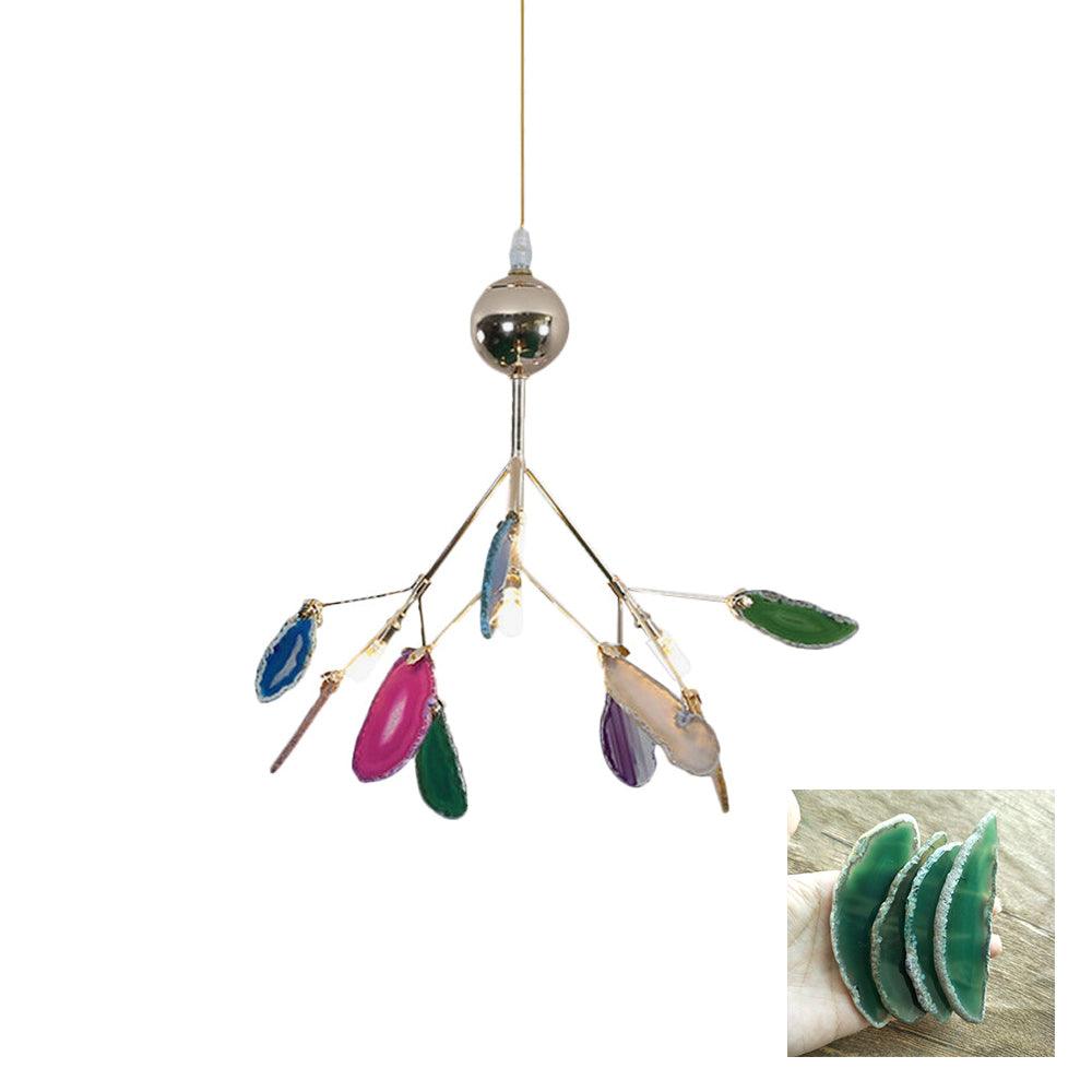 Agate Slice & Brass Chandelier