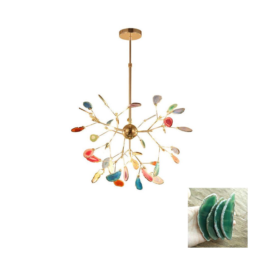 Agate Slice & Brass Chandelier