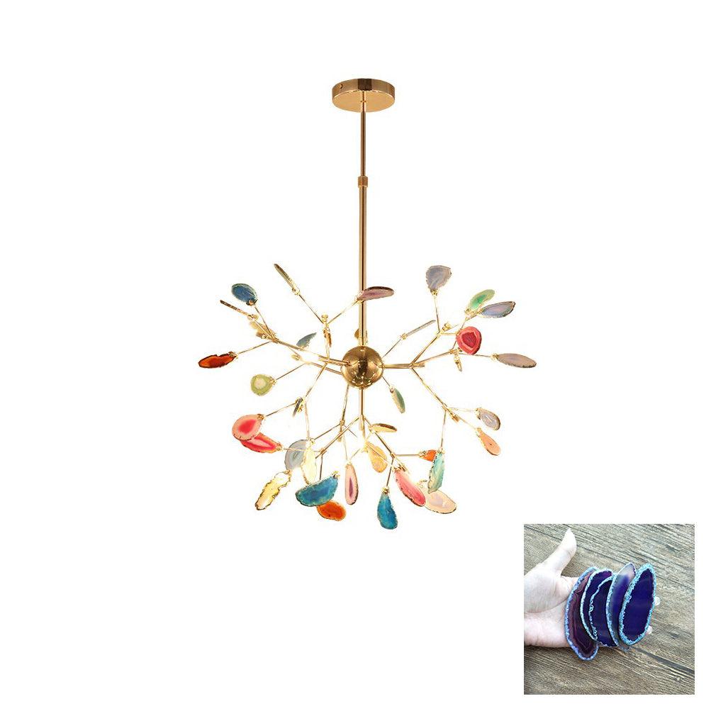 Agate Slice & Brass Chandelier