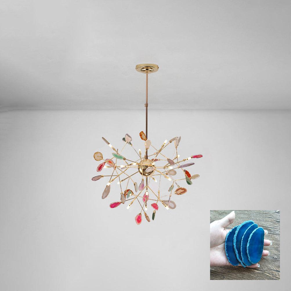Agate Slice & Brass Chandelier
