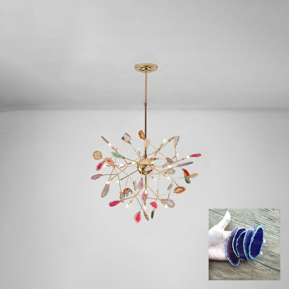 Agate Slice & Brass Chandelier