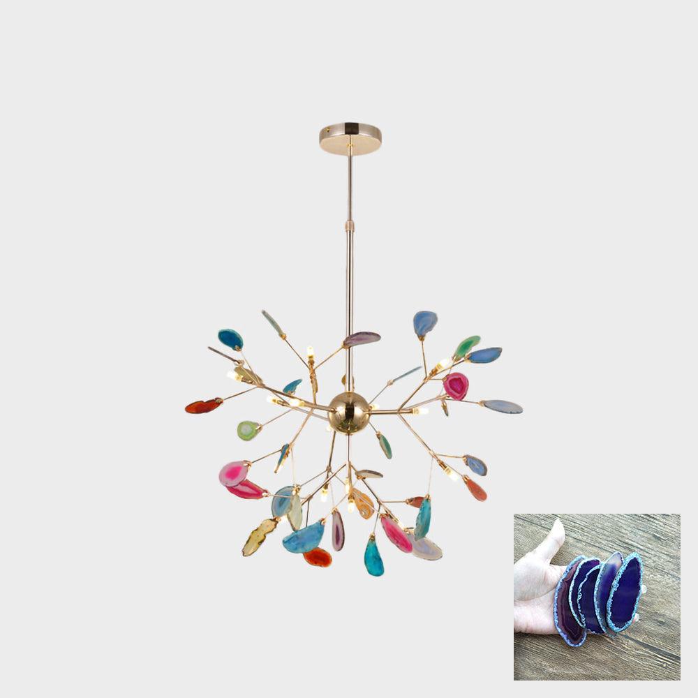 Agate Slice & Brass Chandelier