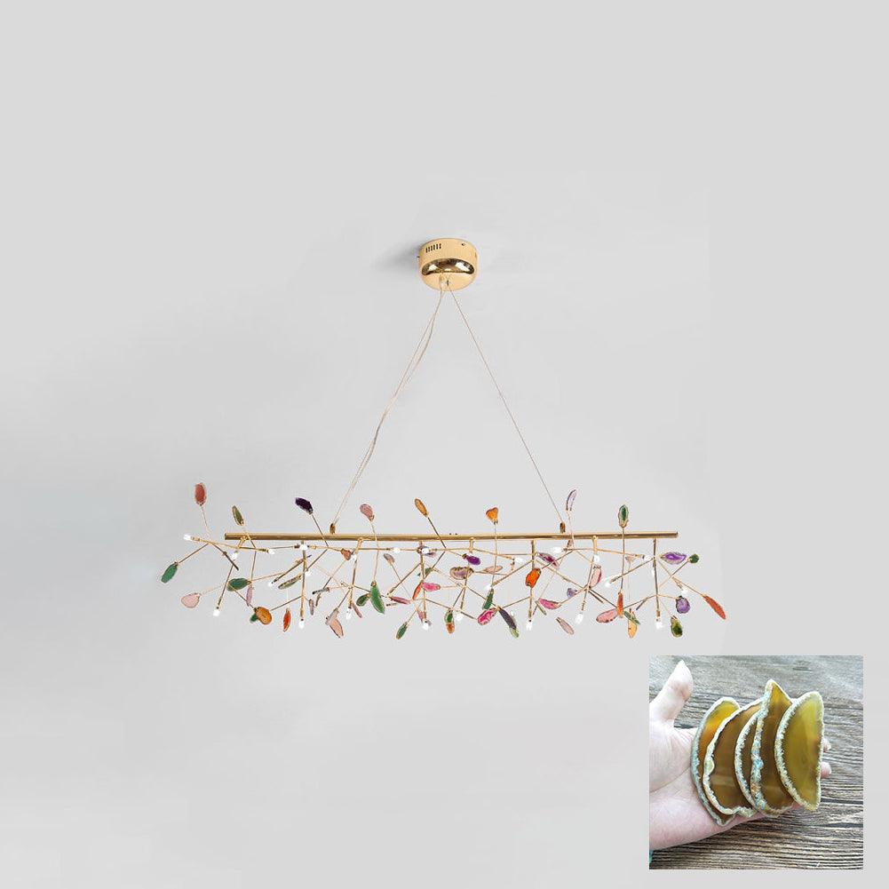 Agate Slice & Brass Chandelier