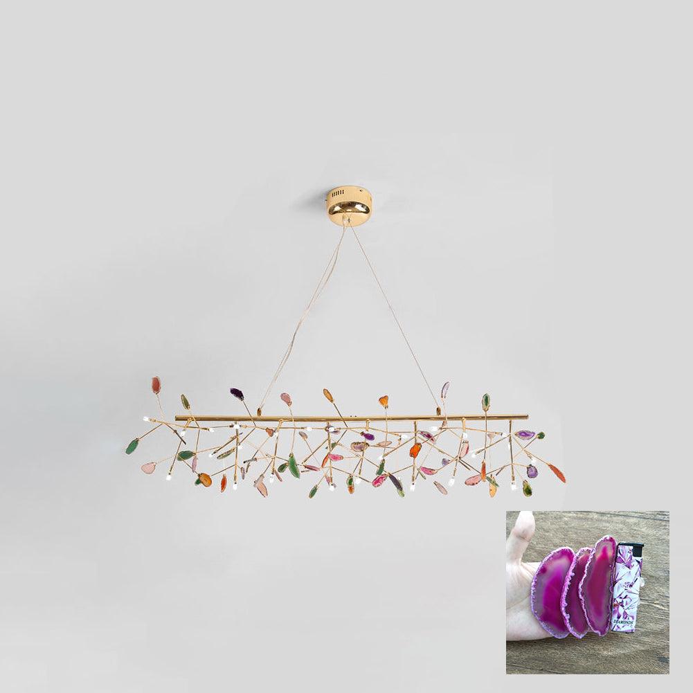 Agate Slice & Brass Chandelier