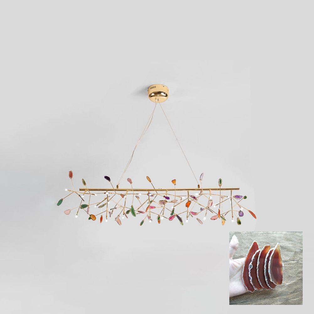 Agate Slice & Brass Chandelier