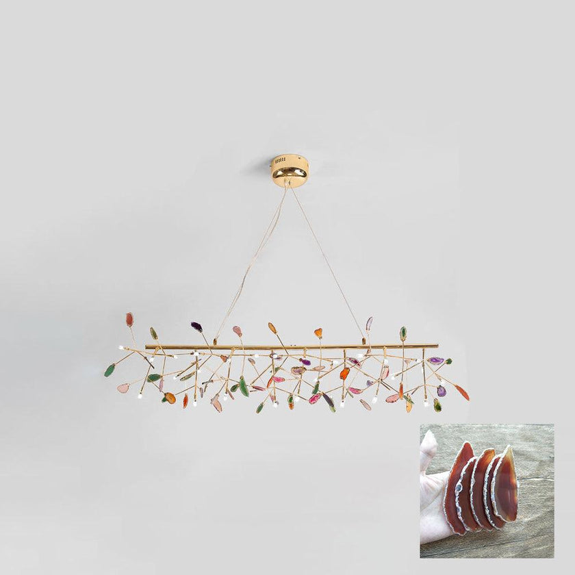 Agate Slice & Brass Chandelier