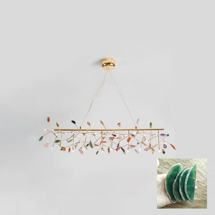 Agate Slice & Brass Chandelier
