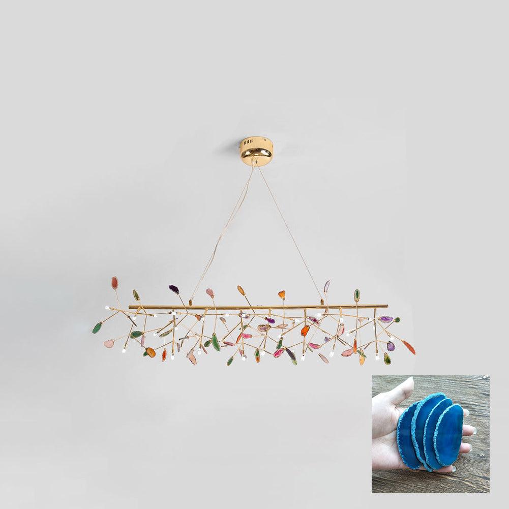 Agate Slice & Brass Chandelier