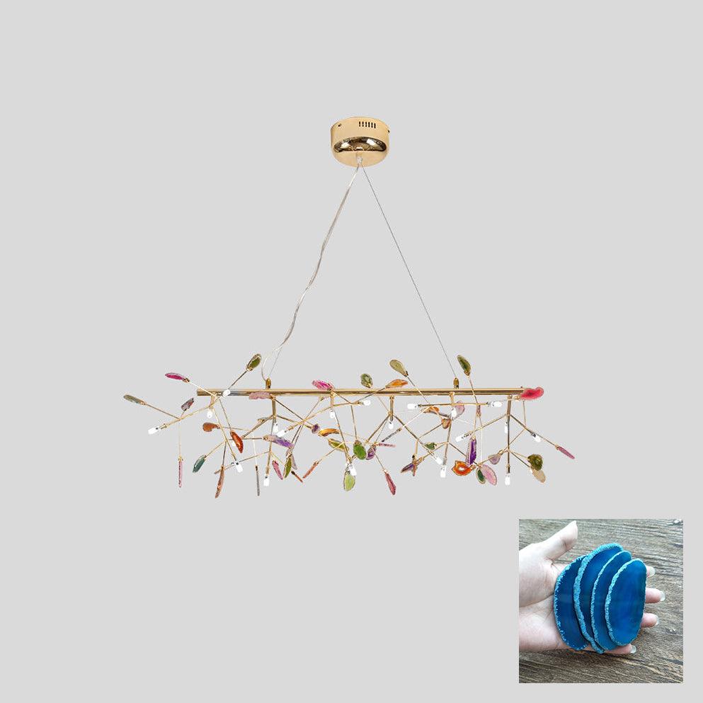 Agate Slice & Brass Chandelier