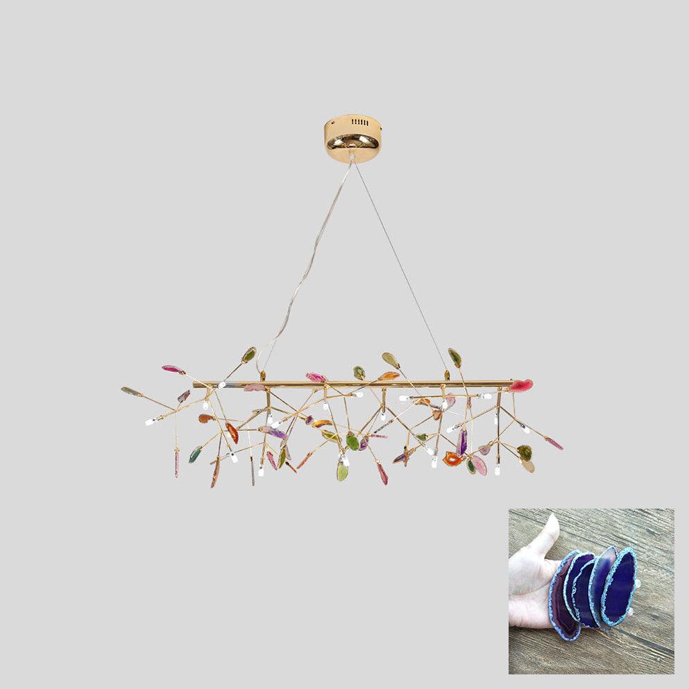 Agate Slice & Brass Chandelier