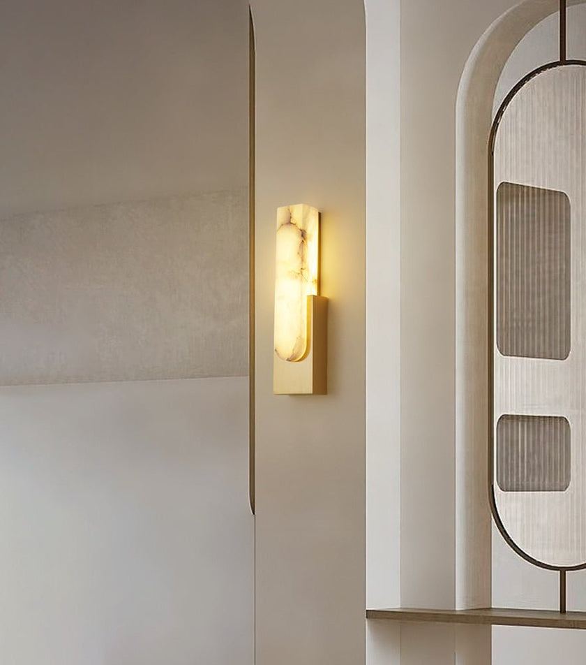 Alabaster Pillar Wall Lamp