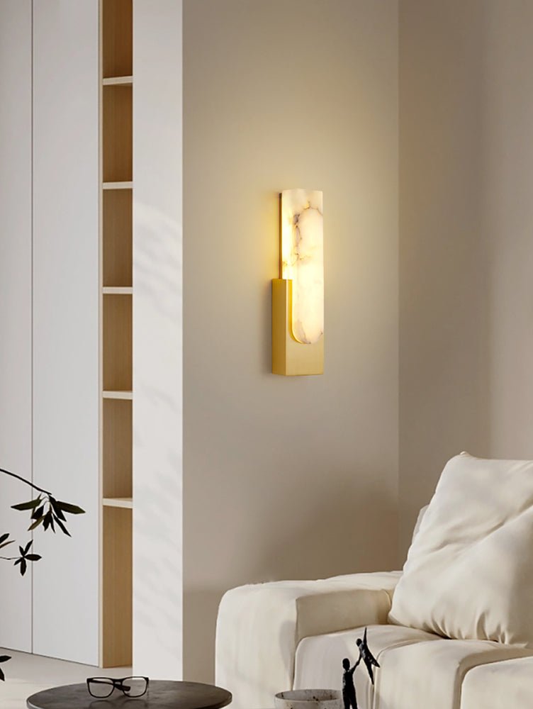 Alabaster Pillar Wall Lamp