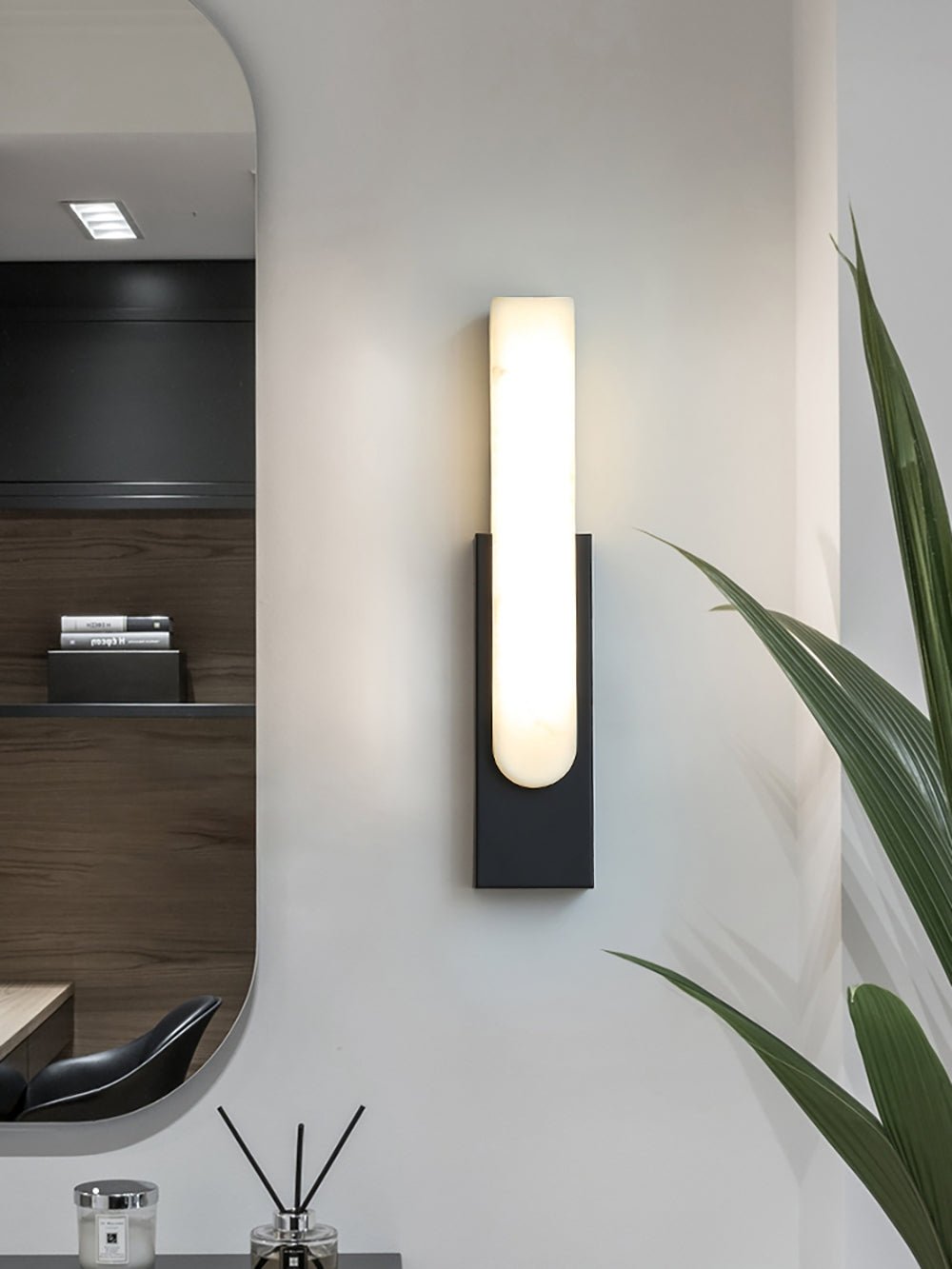 Alabaster Pillar Wall Lamp