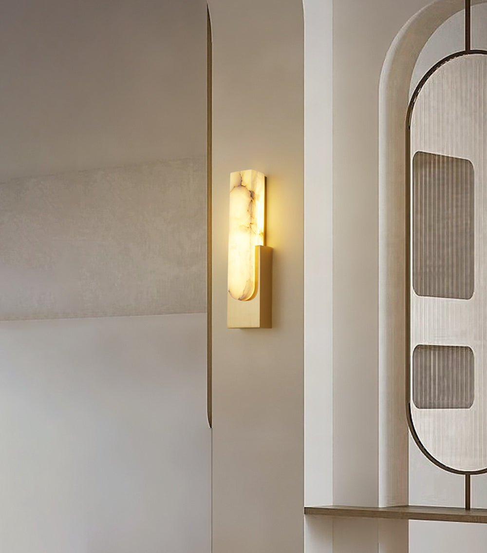 Alabaster Pillar Wall Lamp
