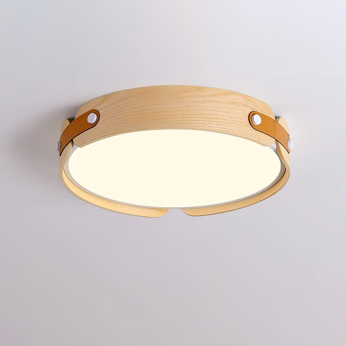 Walnut Wood Disc Ceiling Light