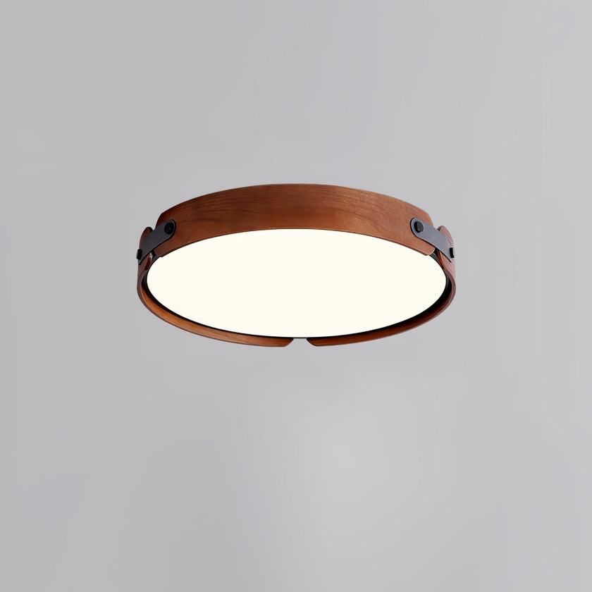 Walnut Wood Disc Ceiling Light