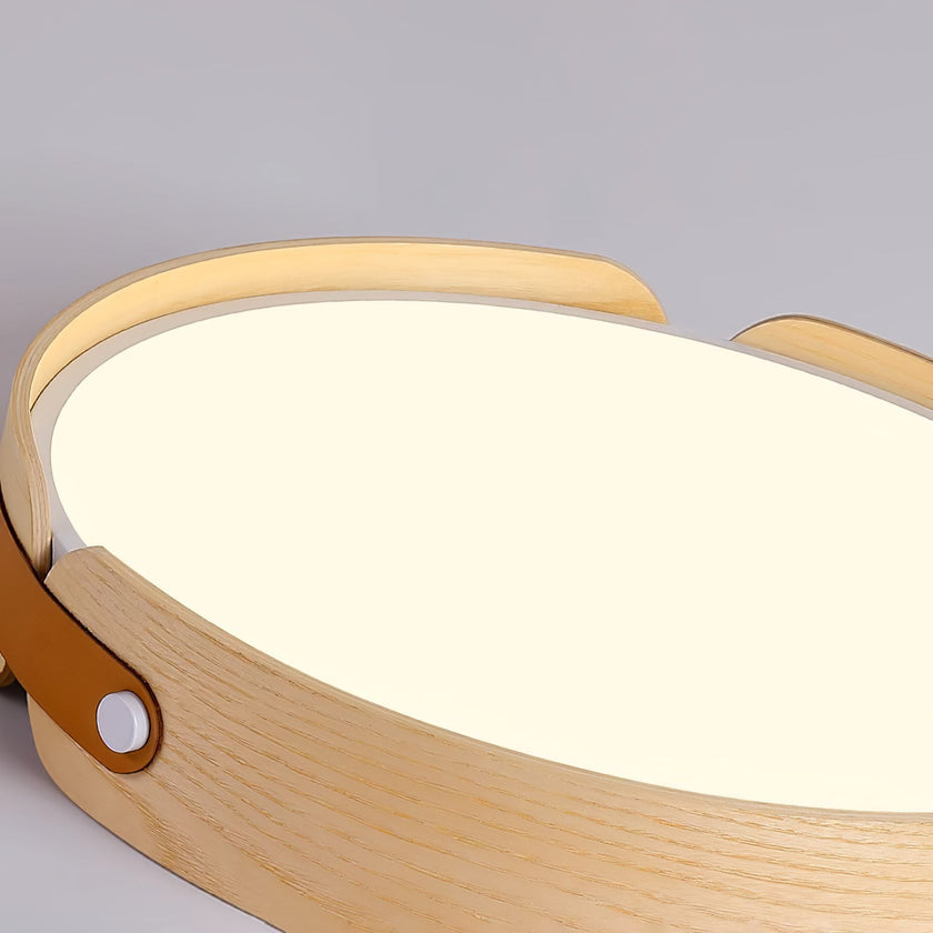 Walnut Wood Disc Ceiling Light