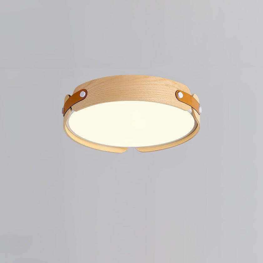Walnut Wood Disc Ceiling Light