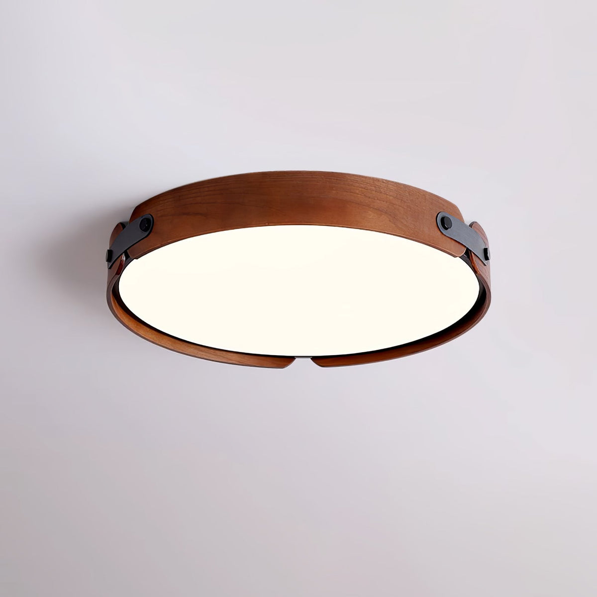 Walnut Wood Disc Ceiling Light