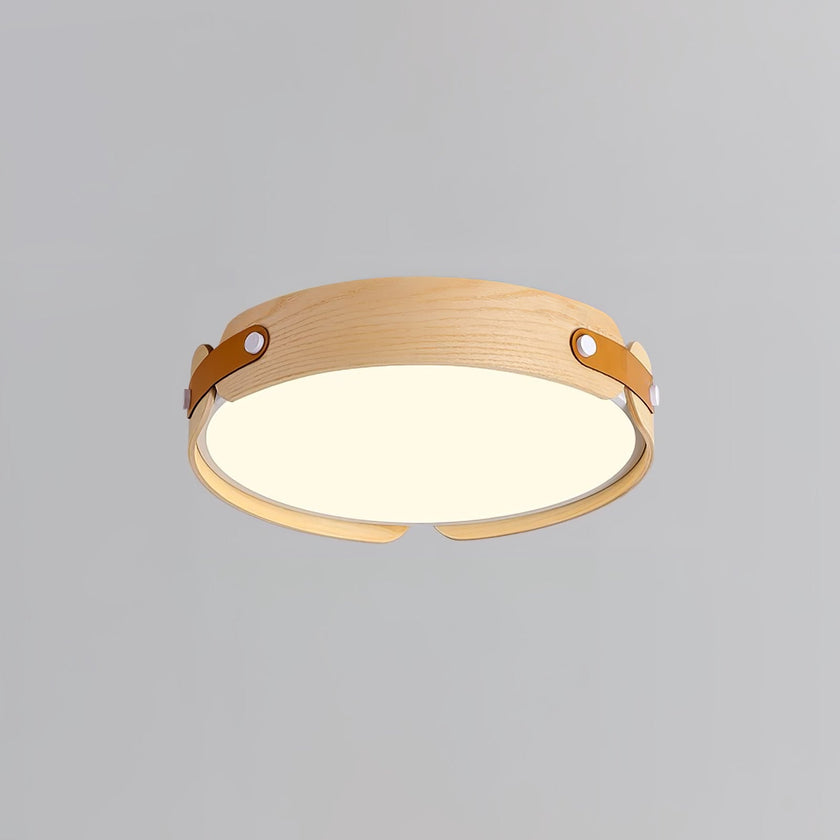 Walnut Wood Disc Ceiling Light