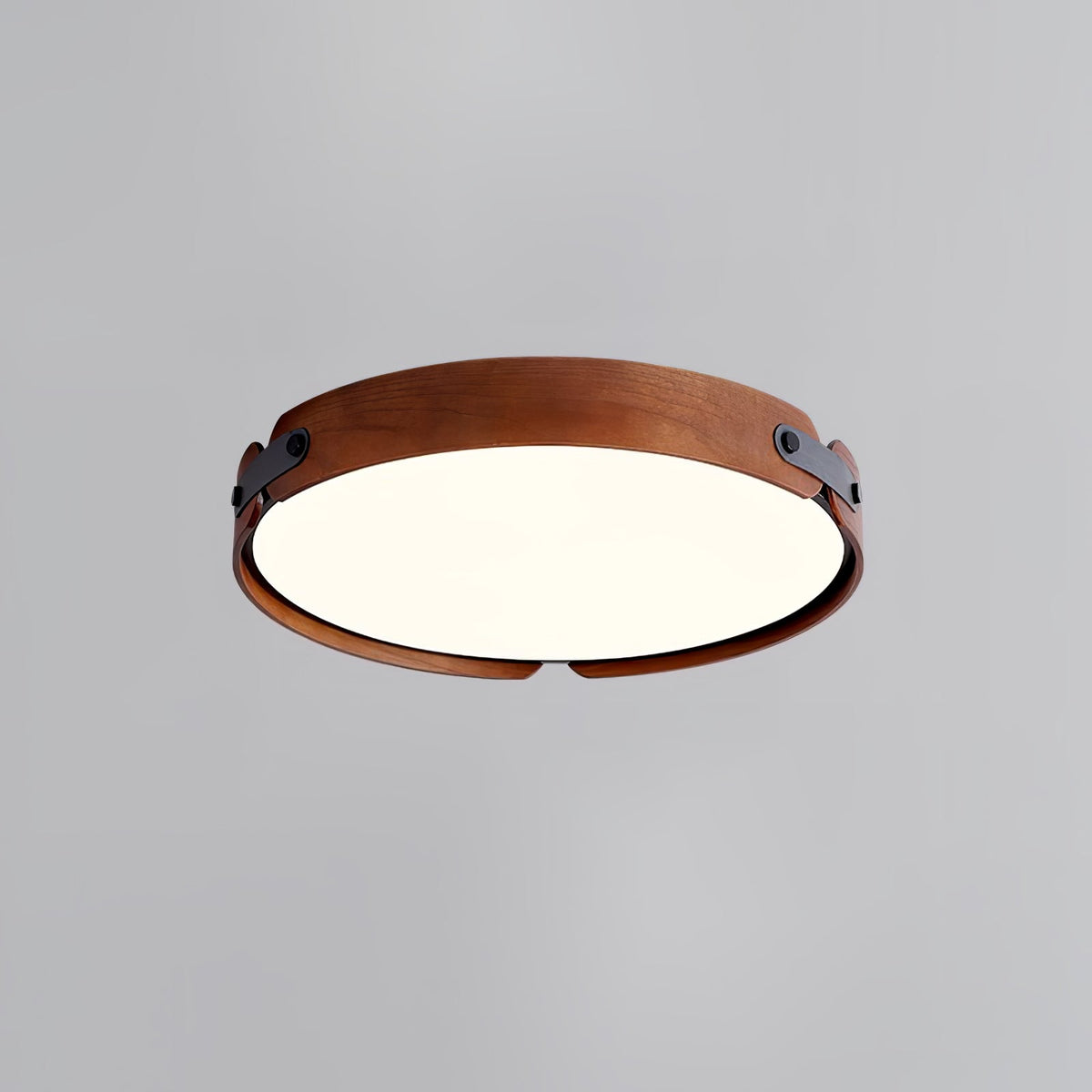 Walnut Wood Disc Ceiling Light