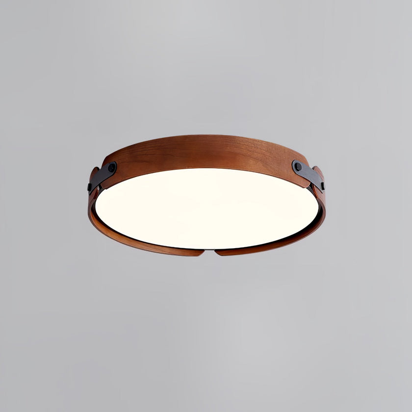 Walnut Wood Disc Ceiling Light