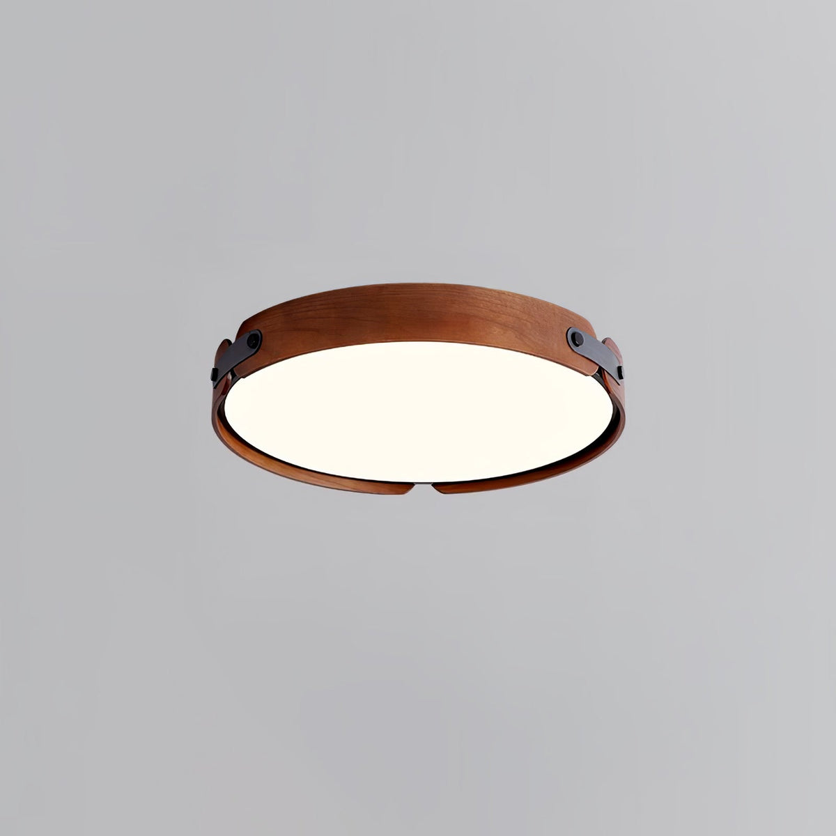 Walnut Wood Disc Ceiling Light