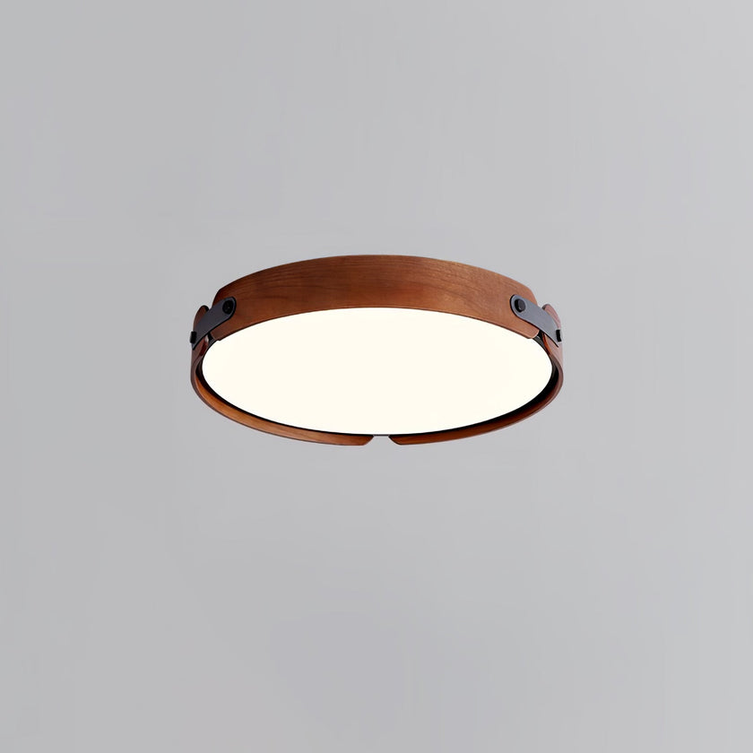Walnut Wood Disc Ceiling Light