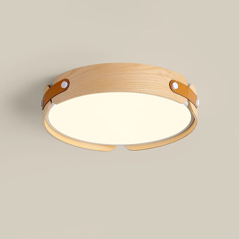 Walnut Wood Disc Ceiling Light