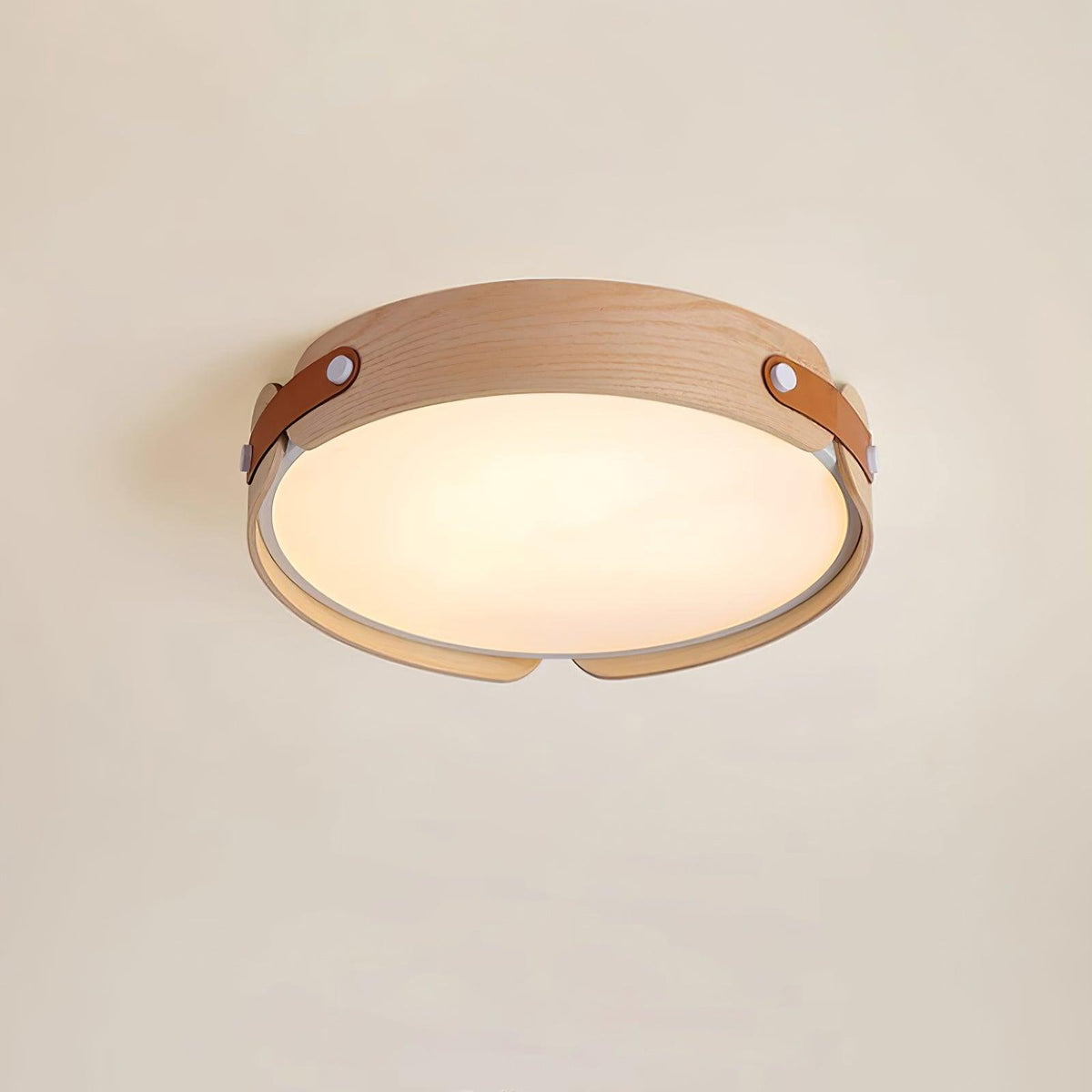 Walnut Wood Disc Ceiling Light