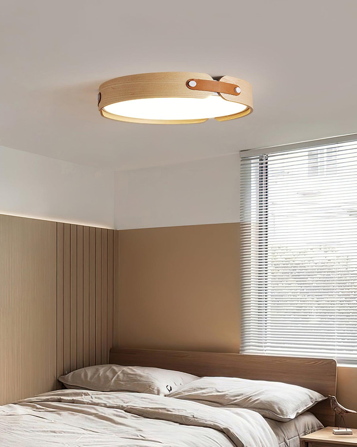Walnut Wood Disc Ceiling Light