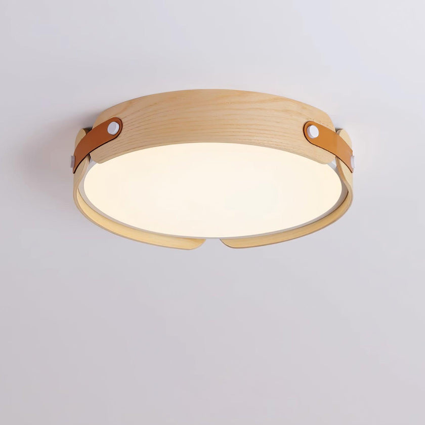 Walnut Wood Disc Ceiling Light