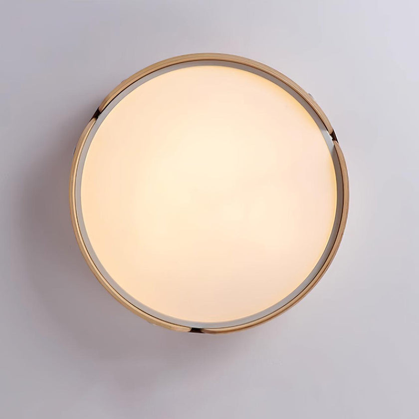 Walnut Wood Disc Ceiling Light