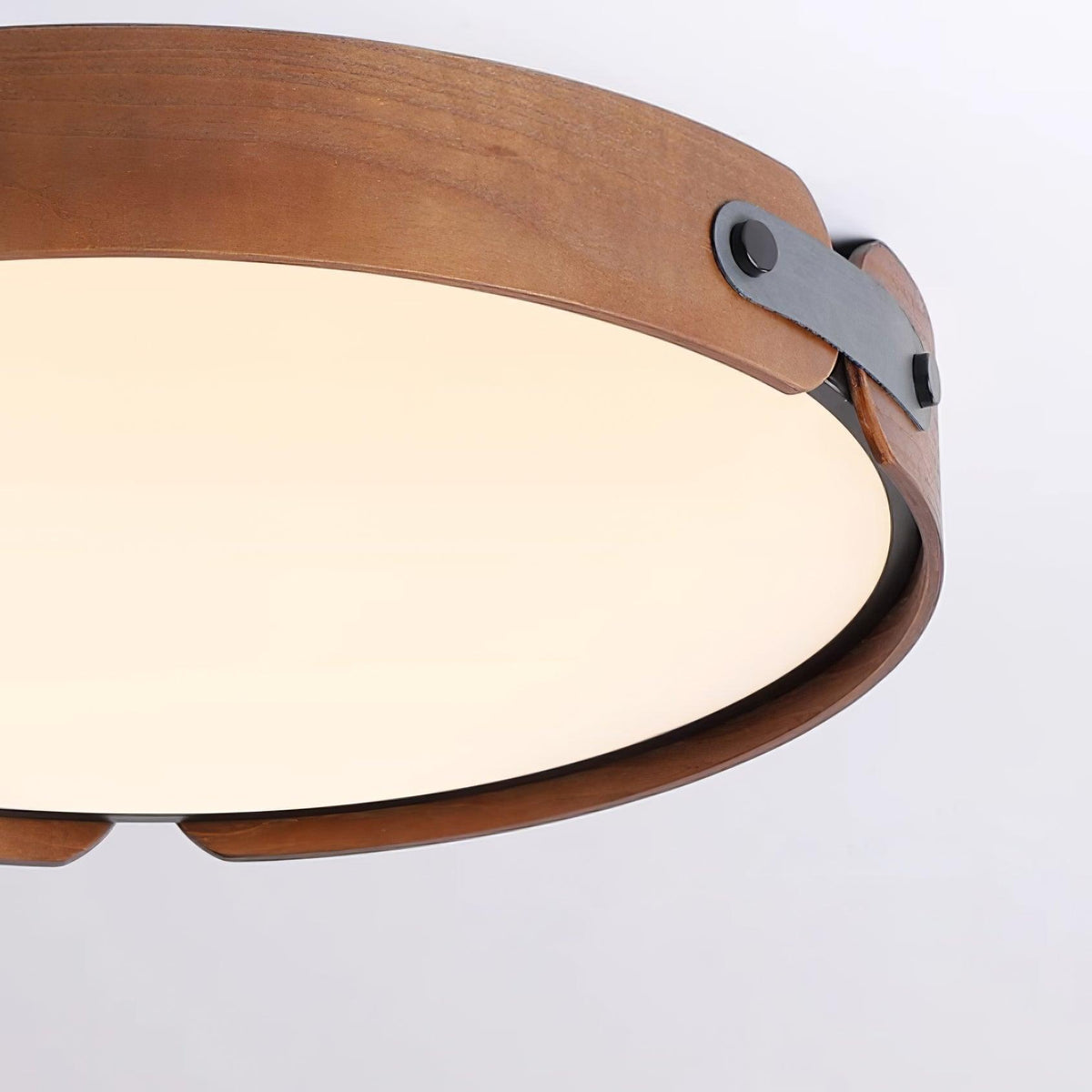 Walnut Wood Disc Ceiling Light